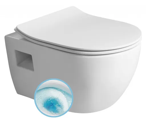 Bruckner LUNA závěsná WC mísa, Vortex Rimless, 35,5x49cm, bílá 201.331.4