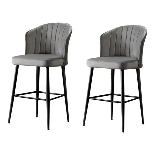 Sada barových židlí Rubi Grey and Black, 2 ks, 2 ks