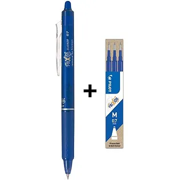PILOT FriXion Clicker 07 / 0.35 mm, modré - balení 1 ks + 3 ks náplně (BLRT-FR7-L+BLS-FR-7-L)