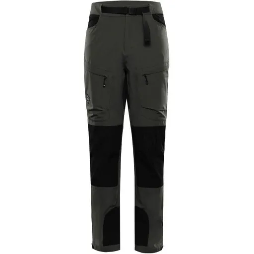 ALPINE PRO AKAN 2 Pánské softshellové kalhoty, tmavě zelená, velikost