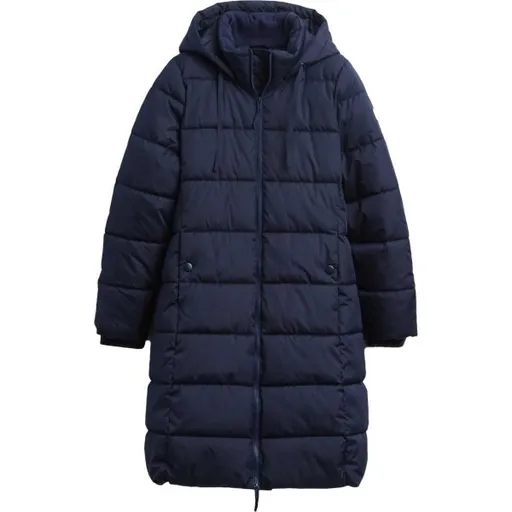 GAP V-FRCH LONG PUFFER COAT Dámský prošívaný kabát, tmavě modrá, velikost