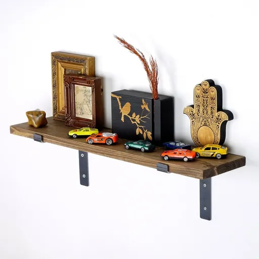 Dekorativní dřevěná nástěnná police Lam002