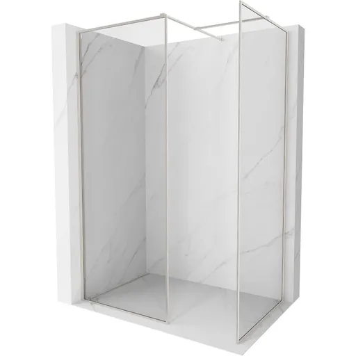 MEXEN/S Kioto-F Sprchová zástěna WALK-IN s rámem 110 x 110, transparent 8 mm, nikl kartáčovaný 800-110-202-04-97-110