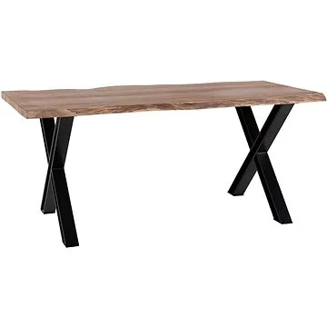 Jídelní stůl přírodní/černá, 200x102 cm BROOKE, 163463 (beliani_163463)