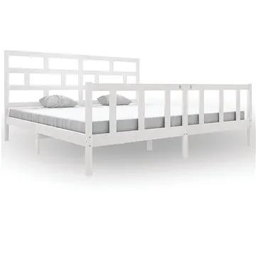 Rám postele bílý masivní borovice 200 × 200 cm, 3101369 (3101369)