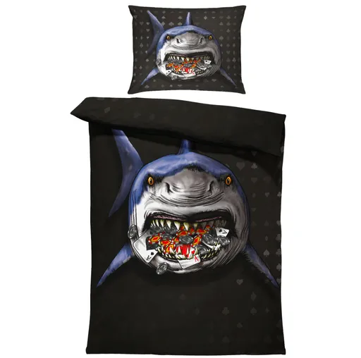 Povlečení Poker shark (Rozměr : 1x140/220 + 1x90/70)