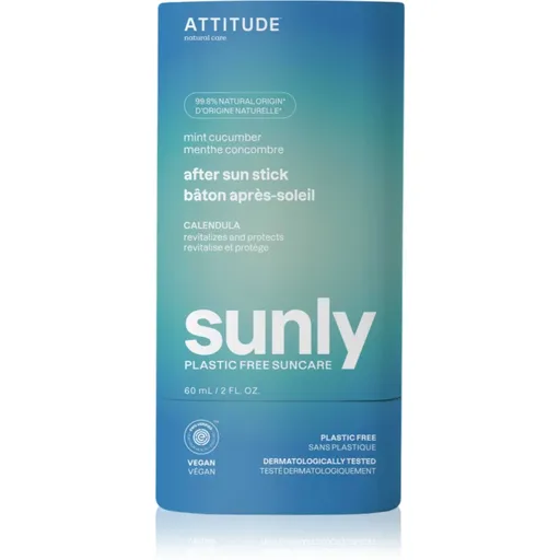 Attitude Sunly Plastic Free Suncare zklidňující krém po opalování Mint, Cucumber 60 g
