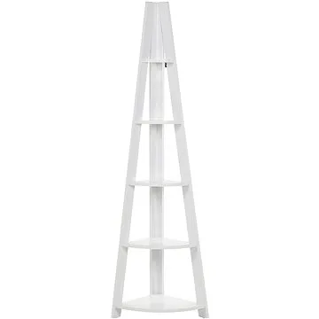 Bílá rohová BELIANI ve tvaru žebříku MOBILE SOLO (beliani_65999)