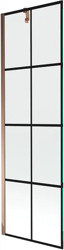 MEXEN/S Next vanová zástěna FIX 60 x 150, černá dekor, růžové zlato 895-060-000-00-77-60