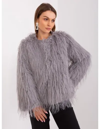 Dámské sako z ekokůže VIVA světle šedé