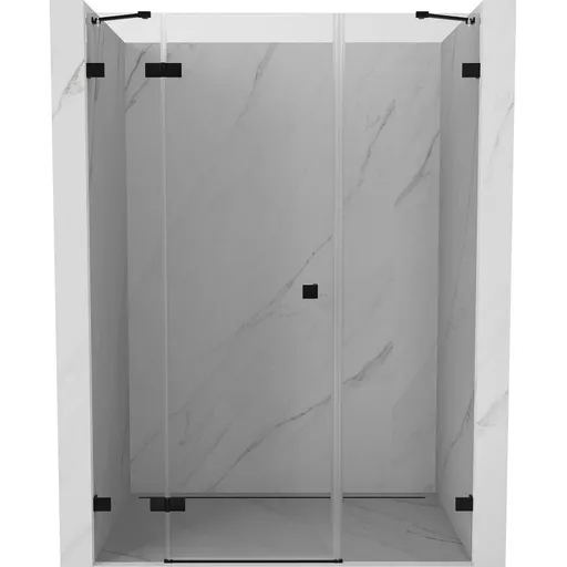 MEXEN/S Lunar sprchové dveře křídlové levé 150, transparent, černá 834S-150-050-70-00-L