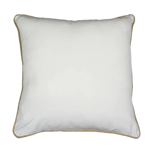Bílý plátěný polštář s jutovým lemováním Jutei - 45*15*45 cm  SVWAKSW