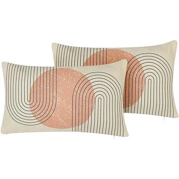 BELIANI, Sada 2 polštářů s geometrickým vzorem 30 x 50 cm vícebarevný GERBERA, 307458 (beliani_307458)