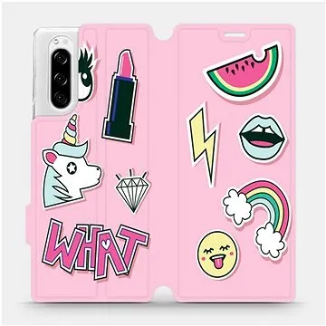 Flipové pouzdro na mobil Sony Xperia 5 - M129S Růžové WHAT (5903516057504)