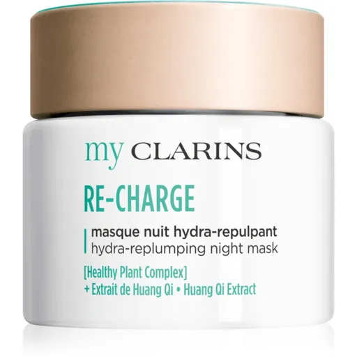 Clarins My Clarins Re-Charge Hydra-Replumping Night Mask energizující pleťová maska pro zářivý vzhled pleti 50 ml