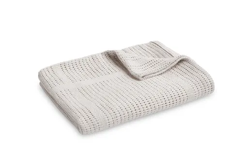 SENSILLO Jemná ažurková bavlněná dečka 110x70 -  šedá