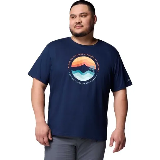 Columbia PATH LAKE GRAPHIC TEE II Pánské triko, tmavě modrá, velikost