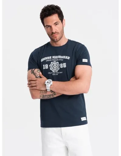 Pánské tričko s potiskem tmavě modré