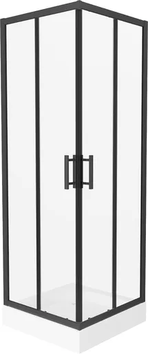 MEXEN/S Rio čtvercový sprchový kout 70 x 70, transparent, černá + vanička Rio 860-070-070-70-00-4510