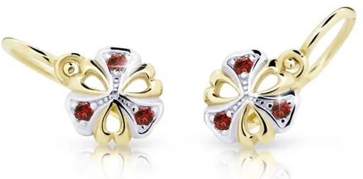 Cutie Jewellery Dětské bicolor náušnice ze žlutého zlata C2230-10-X-1 červená