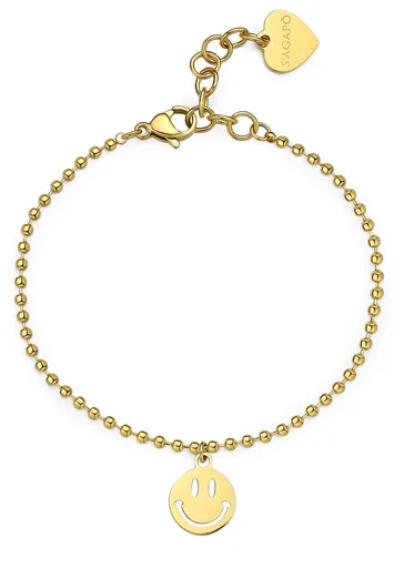 S'Agapõ Veselý pozlacený náramek se smajlíkem Smile SSM017