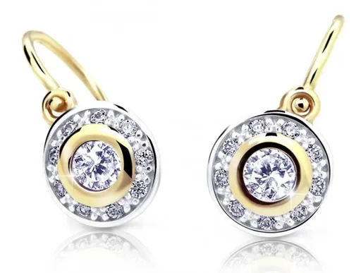 Cutie Jewellery Třpytivé dětské bicolor náušnice C2400-10-X-1 bílá