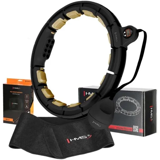 HMS SET HHM13 + BR163 Sada masážní obruče se závažím a zeštíhlujícího pásu, černá, velikost
