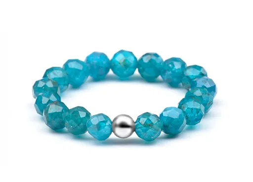 Agato Dámský minerální prsten s apatitem POL-R05 53 mm