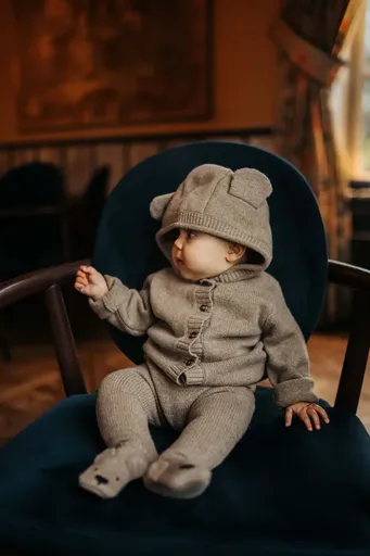 Kojenecký vlněný kardigan Donsje Brittan Merino Wool Cardigan Bear