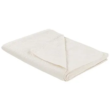 Embosovaný přehoz na postel 140×210 cm krémový RUDKHAN, 312970 (beliani_312970)