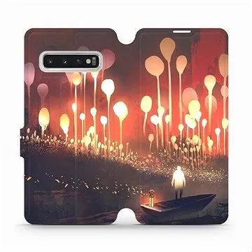 Flipové pouzdro na mobil Samsung Galaxy S10 - VA01S Lampiony a muž v lodičce (5903226811496)