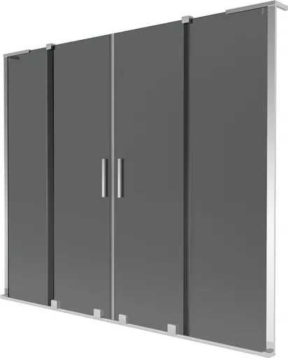 MEXEN/S Velar L Duo dvoukřídlá posuvná vanová zástěna 180 x 150, grafit, chrom 896-180-003-42-01