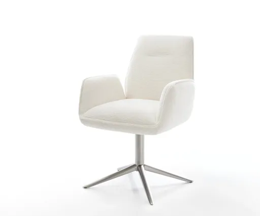 Jídelní židle Zoa-Flex bouclé měkký béžová podnož křížová