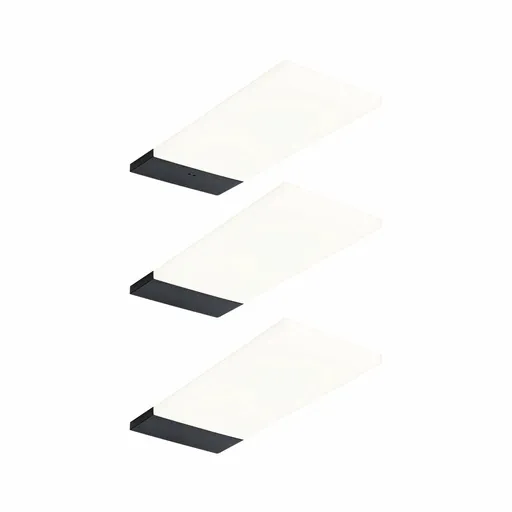 PAULMANN LED podskříňkové svítidlo Bredo čidlo přiblížení 3ks sada 3x2,5W 80x190mm 230/12V černá 3000K