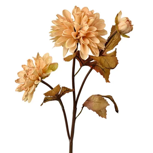Dekorace béžová umělá květina jiřina - 10*10*66 cm Clayre & Eef