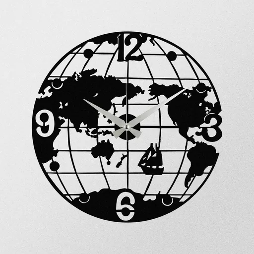 Nástěnné hodiny World S018 Black, 48 x 48 cm