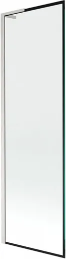 MEXEN/S Next L vanová zástěna FIX 60 x 150, černá vzor, nikl kartáčovaná 895-060-000-03-70-97