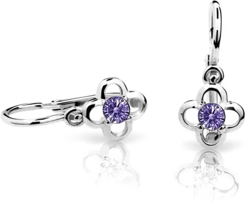 Cutie Jewellery Dětské náušnice z bílého zlata C1944-10-X-2 fialová