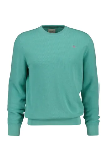 SVETR GANT MICRO TEXTURED COTTON C-NECK MUTED TURQUOISE