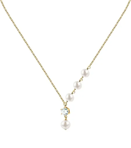 Morellato Elegantní náhrdelník s pravými perlami a zirkonem Perla SXU56