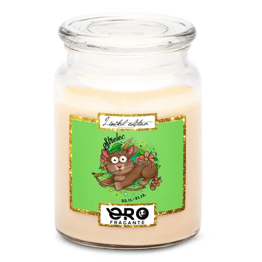 Svíčka Kočičí znamení – střelec (Vůně svíčky: Vanilka)