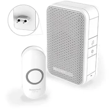 Honeywell DC311NP2 bezdrátový zvonek Series 3, 4 melodie, základna do zásuvky bílá, design. tlačítko (DC311NP2)