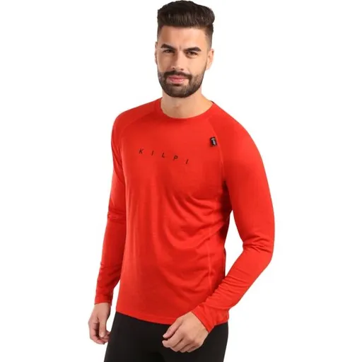 KILPI MAVORA TOP Pánské termo triko z MERINO WOOL, červená, velikost XXXL
