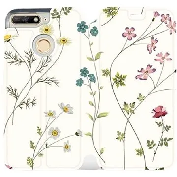 Flipové pouzdro na mobil Huawei Y6 Prime 2018 - MD03S Tenké rostlinky s květy (5903226316908)