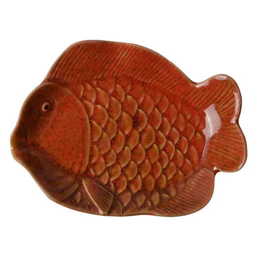 Dekorační keramický talířek ve tvaru rybky Retro Uniq - 16*11*3 cm Clayre & Eef