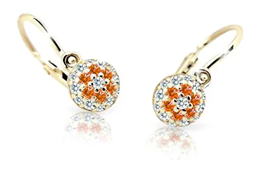 Cutie Jewellery Zlaté dětské náušnice C2150-10-X-1 oranžová