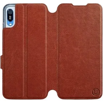 Flipové pouzdro na mobil Huawei Y6 2019 v provedení  Brown&Gray s šedým vnitřkem (5903226884407)