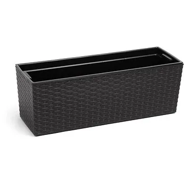 LAMELA, truhlík BEGONIA RATAN 19 x 56 cm, výška 19,5 cm, černý (MAT28074)