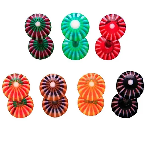 Piercing do jazyka -  barevné býčí oči - Barva piercing: Růžová - Zelená