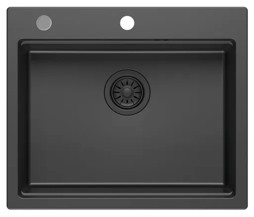 SAPHO Granitový vestavný dřez mono, 59,5x50cm, carbon GR5950